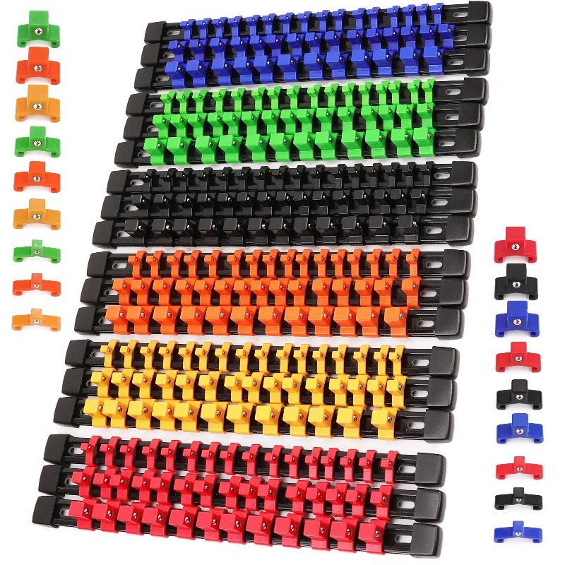Drawer Slide Pair - 18-teiliges Steckschlüssel-Organizer-Set für Werkzeugkasten-Schubladen, Steckschlüssel-Ablagen &