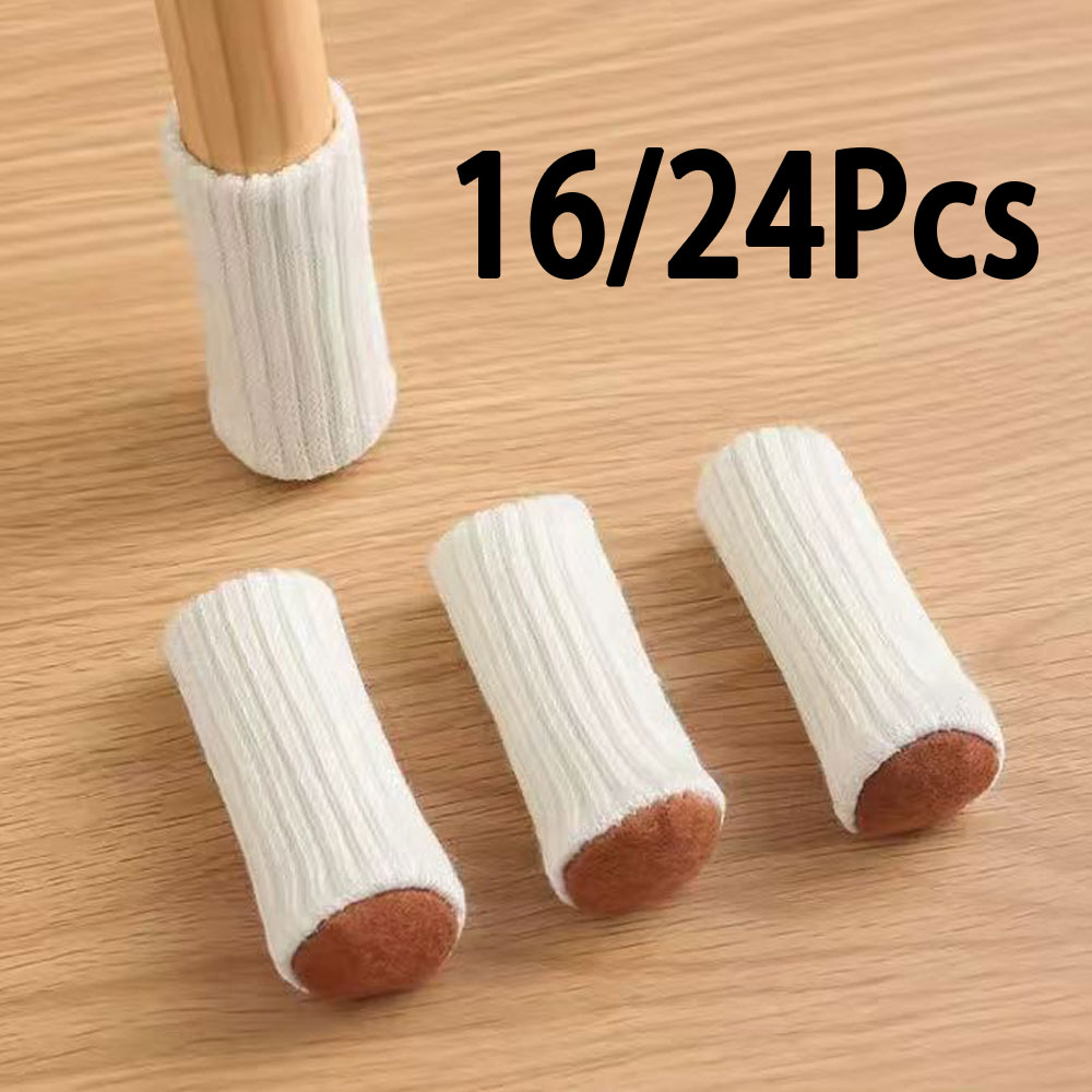 Furniture Hardware Legs - 16/24 Stück Stuhlbeinsocken, gestrickte Möbelfuß-Bodenschoner, rutschfeste