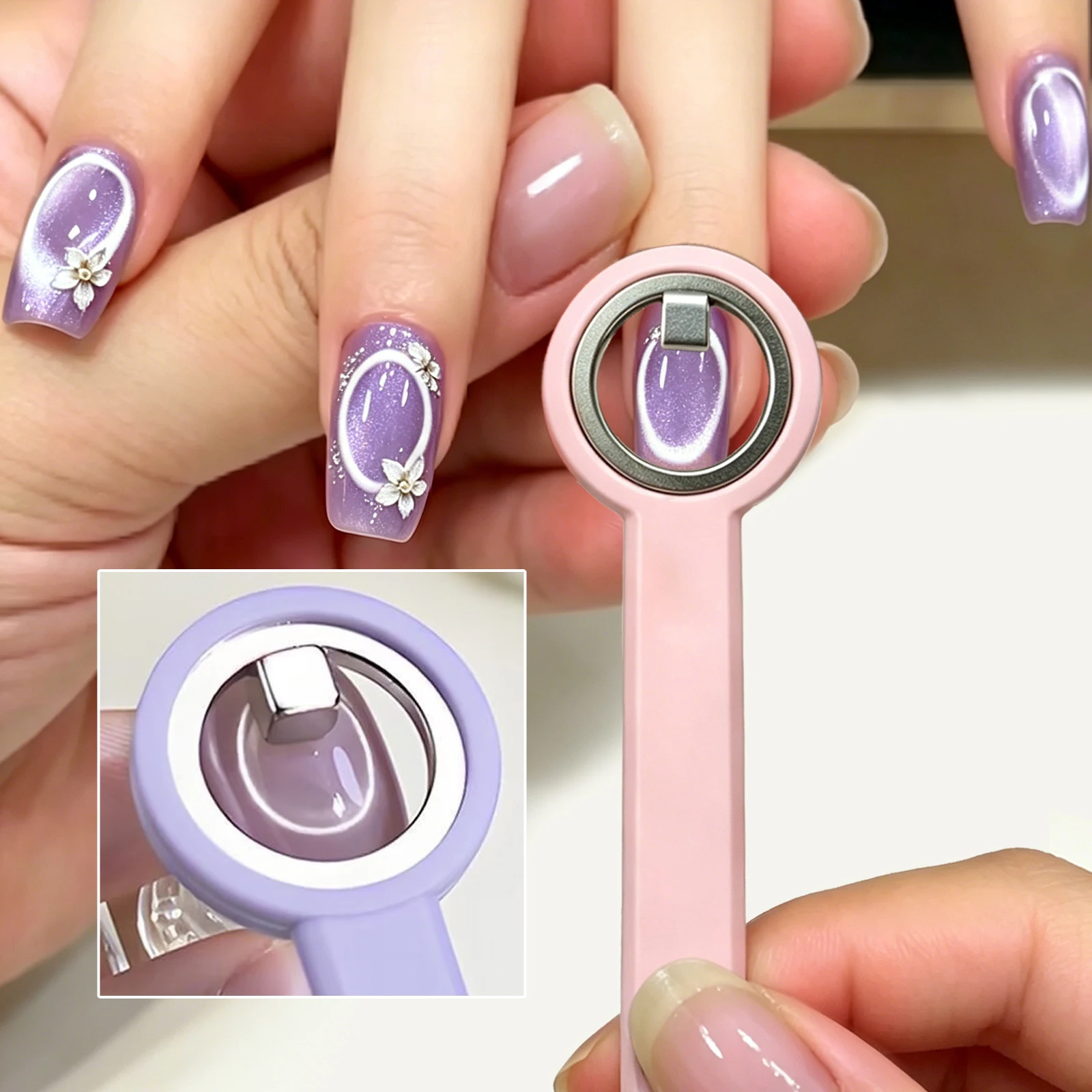 Furniture Hardware Nails - 3-Farben Halo Cat Eye Nagelmagnetring mit