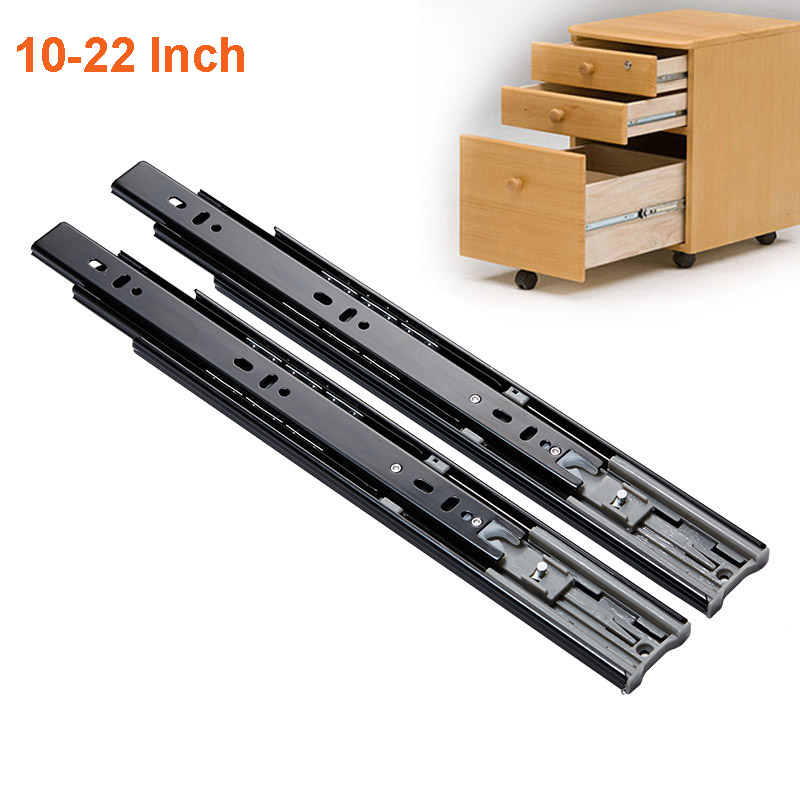Drawer Slide Pair - 2 Stück Metallpuffer-Schubladenführungen, 20,3–50,8 cm, Schienenbreite