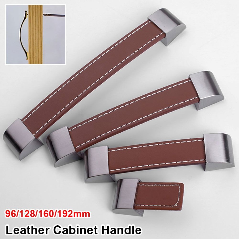 Furniture Hardware In China - 1 Stück brauner weicher Ledergriff für