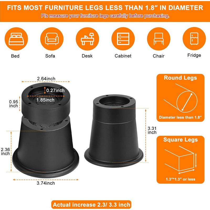 4 Stück robuste Möbel-Riser, r – Furniture Hardware Legs Bewertung und Preis